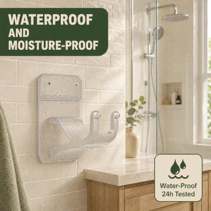 Transparent No Drill Curtain Rod Brackets - 8 Pack Self-Adhesive & Nailing Support