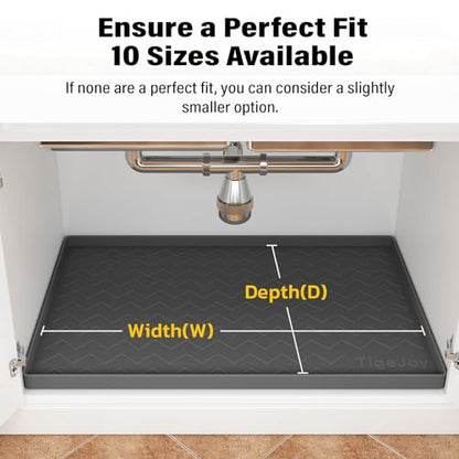 Waterproof Mat for Under Sink 22" x 19" - Various Sizes Fit for Bathroom and Kitchen Cabinets - Easy to Clean, Under Shelf Liner Organizer, Non-Slip Surface, Eco-Friendly Material Drip Tray