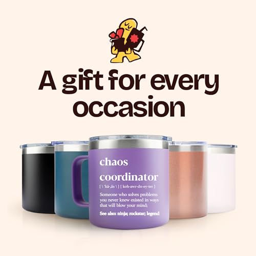Purple 14oz Chaos Coordinator Tumbler Mug - Gifts for Women, Nurse, Teacher, Boss