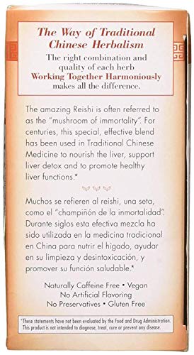 Bravo Tea Reishi Liver Health Caffeine Free, 20 Tea Bags, 2 Count