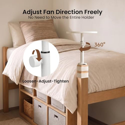 Adjustable Fan Holder for Dorm Room - Height-Adjustable Bed Frame Mount