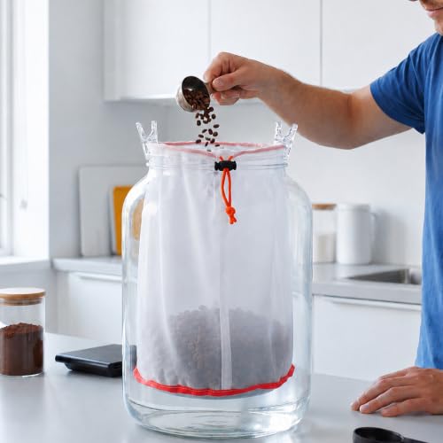 5-Pack Fine Mesh Nylon Strainer Bags for Food & Beverages - Multiple Mesh Sizes