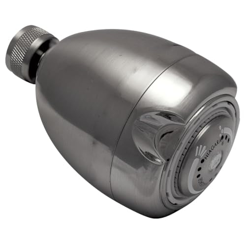 Energy Saving Fixed Shower Head 2.0 GPM - Brushed Nickel, 3 Spray Settings