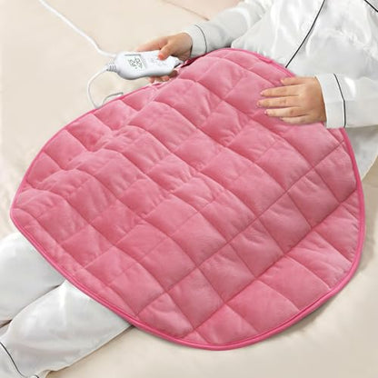 Weighted Heating Pad 5lbs for Back Cramps and Muscle Relief - Pink, 29x24 Inches