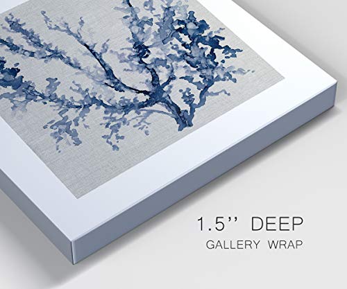 Renditions Gallery Linen Sea Coral III Wall Art, Premium Gallery Wrapped Canvas Decor, Ready to Hang, 16 in H x 16 in W, Made in America Print