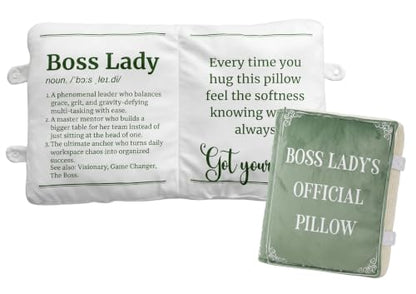 Boss Lady Book Shape Pillow - Gift for Boss Day and Christmas