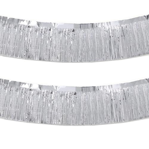 Two Silver Foil Fringe Garland 10FT Party Decorations - Silver