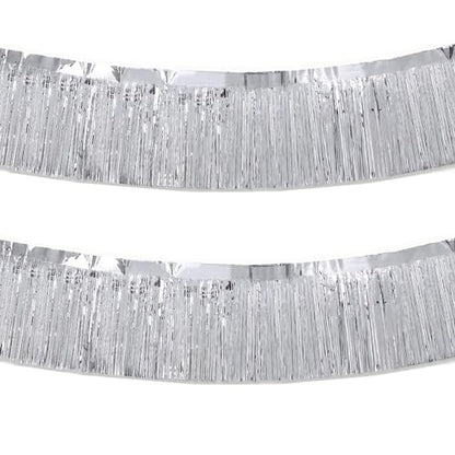Two Silver Foil Fringe Garland 10FT Party Decorations - Silver