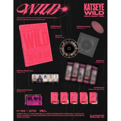 KPOP Album Set with Photobook CD Photocards Sticker Keyring - Wild Heart Ver. Aug 2026