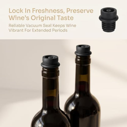 Wine Vacuum Pump & Reusable Silicone Stoppers Set - Keep Wine Fresh