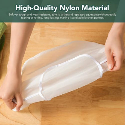 3-Piece Drawstring Cheese Cloth Bags for Straining & Filtration