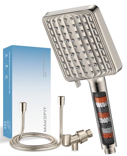 MakeFit Filtered Shower Head with Handheld & 6 Modes - Nickel Brushed