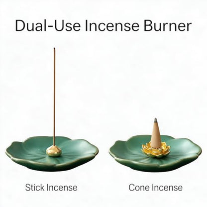 Portable Ceramic Incense Holder with Ash Catcher for Meditation Yoga Travel