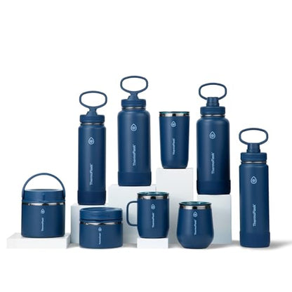 Insulated Water Bottle with Straw Lid 24oz Navy - Leakproof Stainless Steel