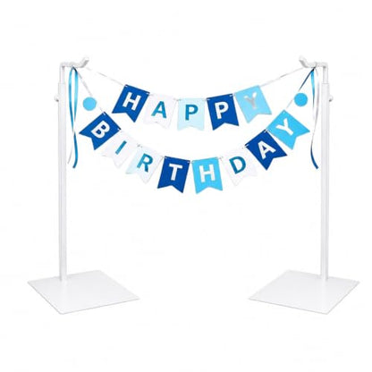 White 2-Pack Adjustable Display Stands for Purses & Banners - Versatile Retail & Home Use