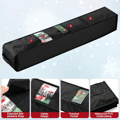 Long Gift Wrap Storage Bag 31 Inch - Wrapping Paper Organizer with Handles