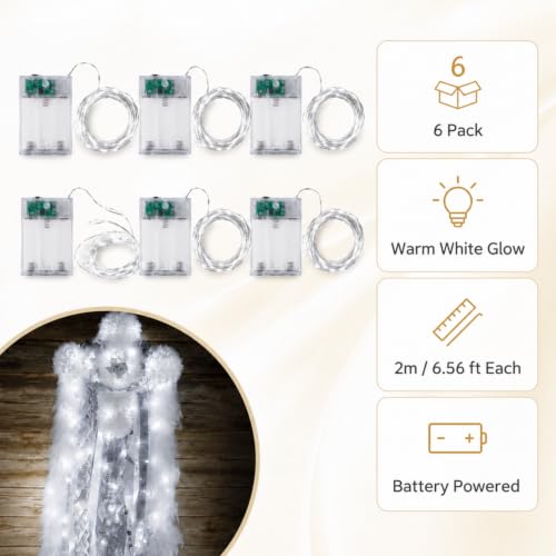 White LED String Lights for Homecoming Mums & Decorations - 6 Pack