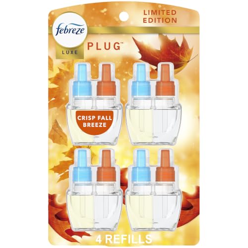 Febreze Odor-Fighting Plug-In Air Freshener Refill - Crisp Fall Breeze Scent, 4 Refills