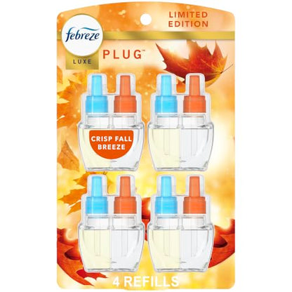 Febreze Odor-Fighting Plug-In Air Freshener Refill - Crisp Fall Breeze Scent, 4 Refills
