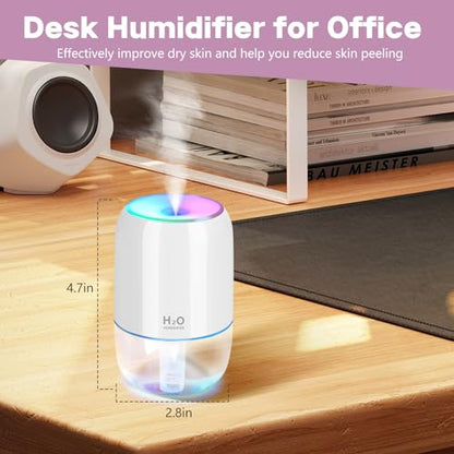 Mini White Humidifier 200ml for Bedroom, Home, Plants - Portable & Quiet