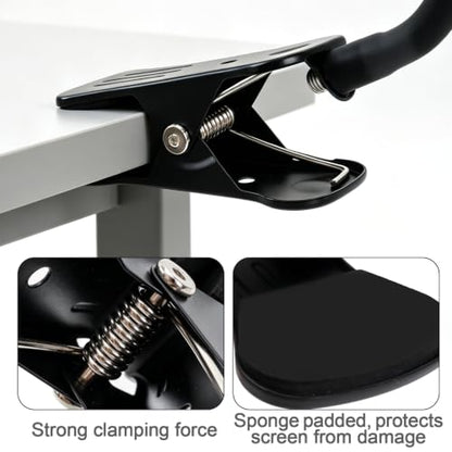Clip On Document Holder 1pcs, Adjustable Gooseneck Paper Stand for Laptop & Monitor