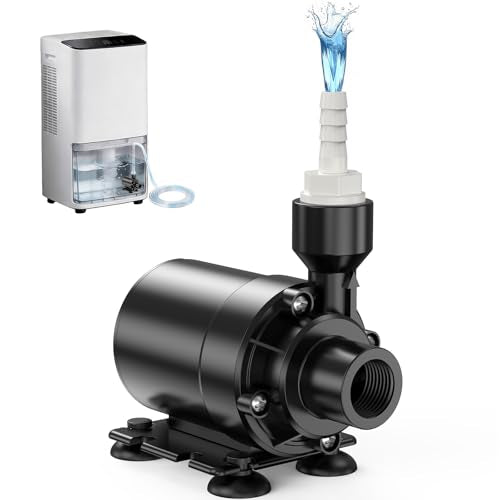 Vertical Submersible Drain Pump for Dehumidifiers 15FT Lift 100FT Distance Waterproof