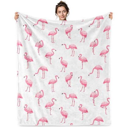 Pink Flamingo Throw Blanket - 60x80 Inch Ultra-Soft Fleece for Couch Bed Lounge