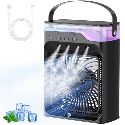 Portable Air Conditioner with Remote & Mist Fan, Quiet Personal Cooler