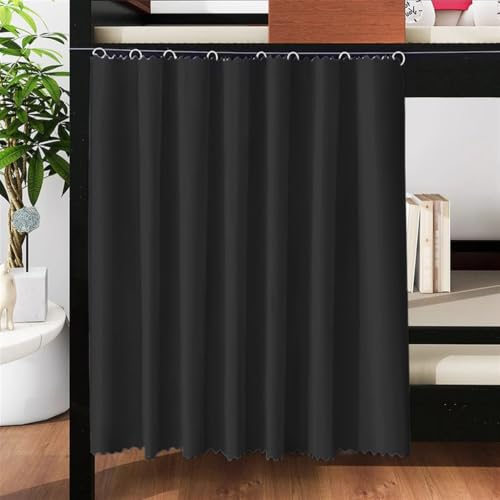 Twin XL Bunk Bed Curtain Set - Black, 47 x 78.7 Inches, Pack of 2 - Blackout Privacy Panels for Dorms