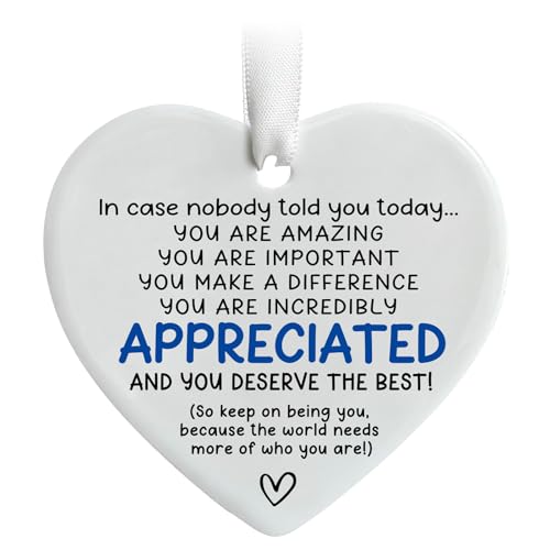 3-Inch Ceramic Heart Ornament - Appreciation Gift with Gift Box