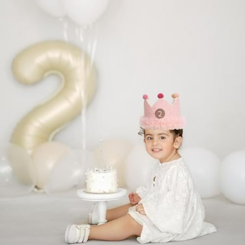 Reusable Fabric Birthday Crown for Girls with Changeable Numbers