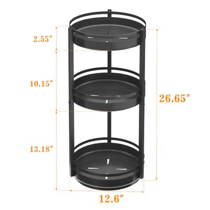 3-Tier Rotating Corner Shower Caddy Stand - Rust-Resistant Bathroom Organizer