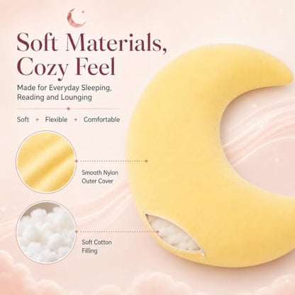 Yellow Oversized Moon Body Pillow - Crescent Full-Body Support for Sleep & Lounge