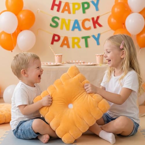 Cheese Snack Plush Pillow - Velvet Food-Shaped Cushion, Yellow, 10.24 Inch