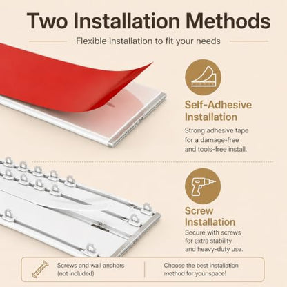 No Drill Double Curtain Track 15 Feet Peel & Stick Ceiling Mount Rail for Renter & Apartment