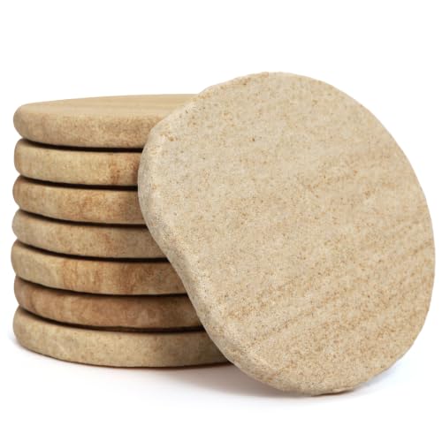 Absorbent Sandstone Coasters Set of 8 - Irregular Edge 4 Inch Round - Variation of 8