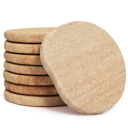 Absorbent Sandstone Coasters Set of 8 - Irregular Edge 4 Inch Round - Variation of 8
