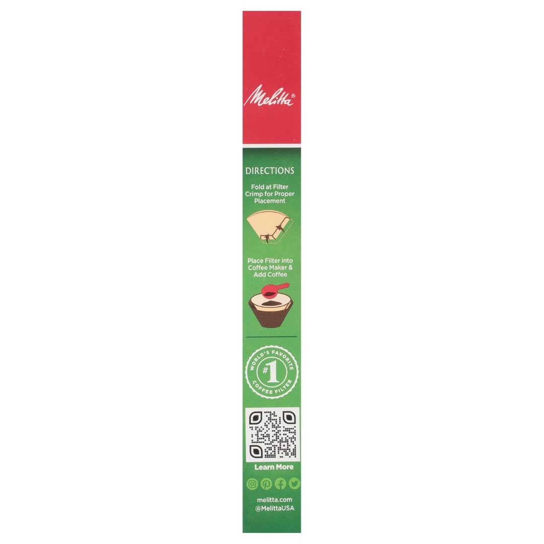 Melitta #4 Cone Coffee Filters - Natural Brown, 480 Total Filters | Fits 8-12 Cup Makers, Compostable & Tear-Resistant