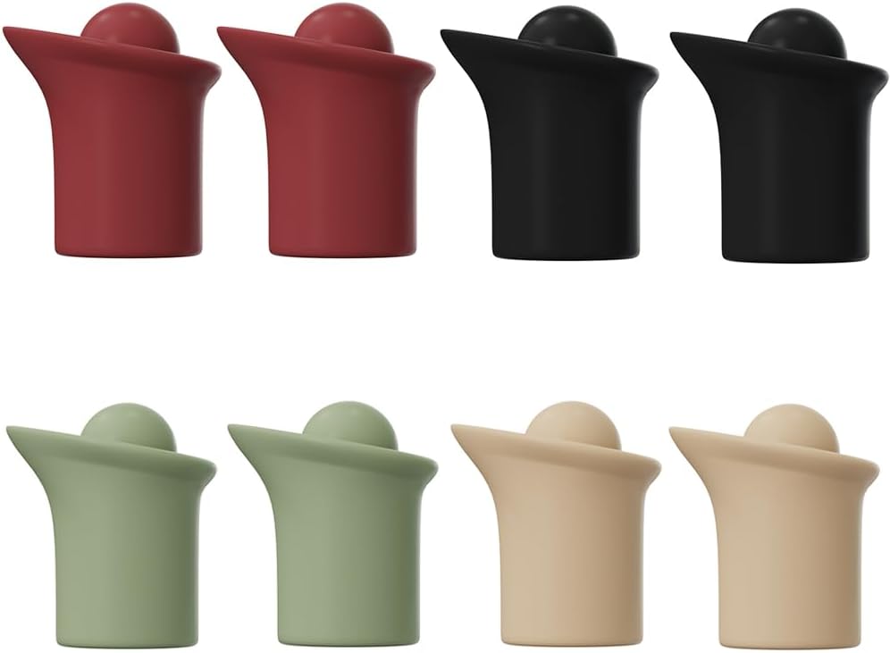 Silicone Wine Stopper for Wine Bottles, 2025 New Wine Stoppers for Wine Bottles, Seal Bottle Cover for Beer Champagne, Glass Bottle Sealer Covers Wine Stoppers for Home Use (8, Round Head)