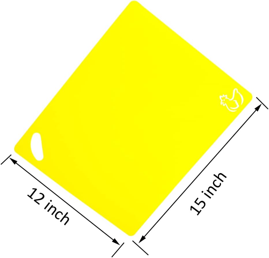 Skiennix Flexible Cutting Board Set - Easy-Grip Colored Mats for Cooking | 4-Piece Plastic Sheets