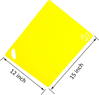 Skiennix Flexible Cutting Board Set - Easy-Grip Colored Mats for Cooking | 4-Piece Plastic Sheets