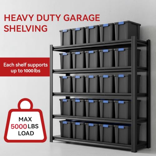 Heavy Duty Metal Storage Shelving Unit - 84 Inch Height, 5-Tier, 5000 lbs Capacity