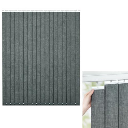 Vertical Blind Replacement Slats Blackout Grey 3.5x82.5 in 25 Pack