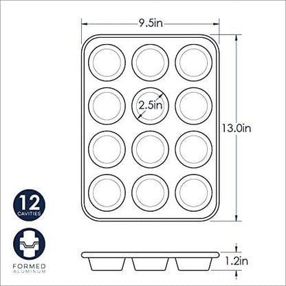 Nordic Ware Natural Aluminum Commercial Muffin Pan with Lid, 12 Cup