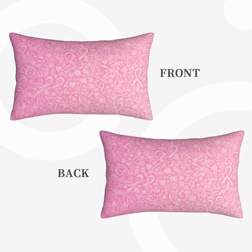 Pink Ribbon Breast Cancer Awareness Pillow Protector 14x20 Inches