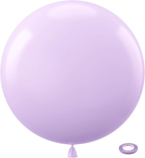 Bezente Pastel Purple Latex Balloons - 36 Inch Large 8 Pack for Bridal Shower & Wedding Decor