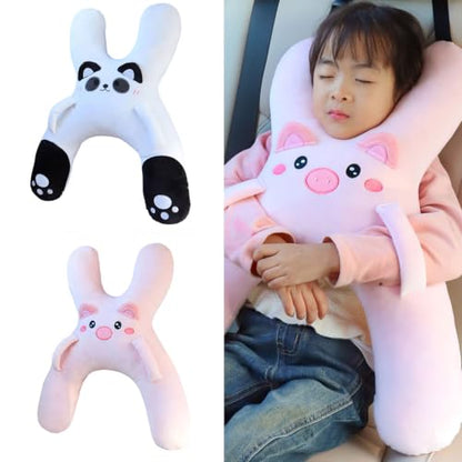 Travel Car Neck Pillow - Plush Support for Road Trips & Rest - Purple