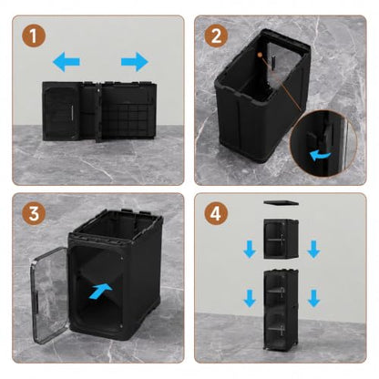 Black 4-Tier Slim Storage Cabinet - Narrow Bathroom Organizer on Wheels