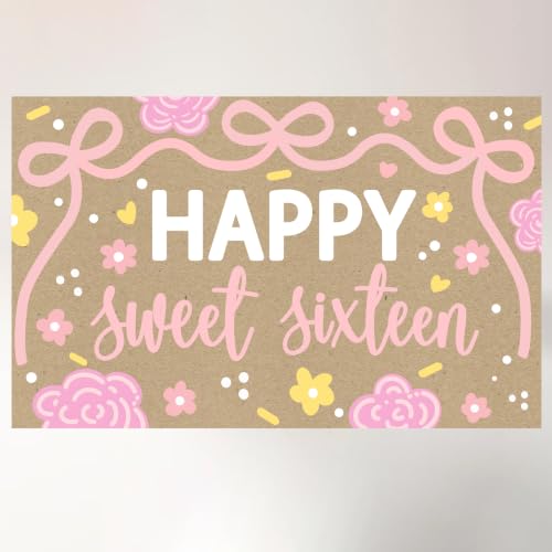 Happy 16th Birthday Backdrop for Sweet Sixteen Decorations - Variation of THIS listing