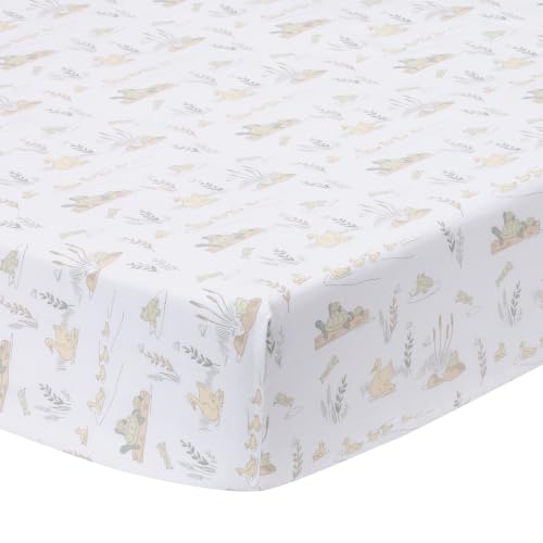 Froggy & Friends Baby Fitted Crib Sheet - 100% Cotton, Gender Neutral